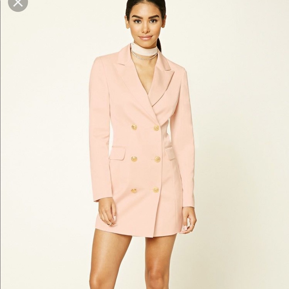 NWT Forever21 Blush Pink Satin Blazer
